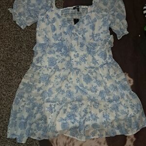 Cat & Jack Blue and White Floral Dress